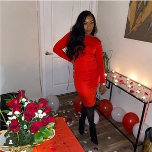 Red dress with zipper in the back